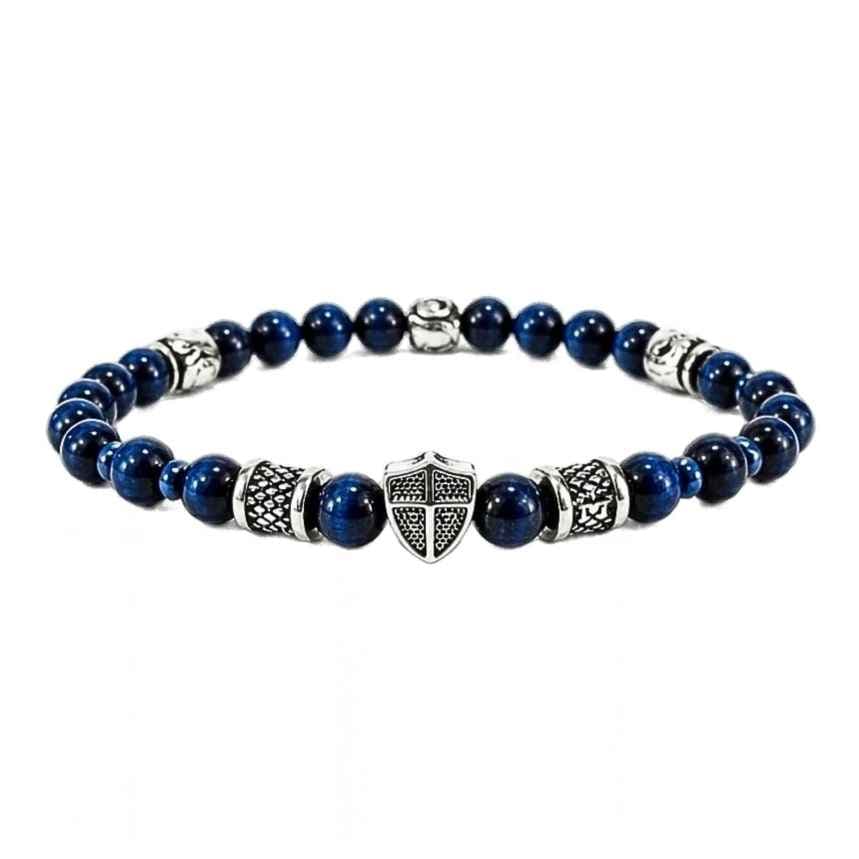 Pulseira Orixá Pedras Naturais OGUM COM ESCUDO Pulseira Orixá Pedras Naturais OGUM COM ESCUDO