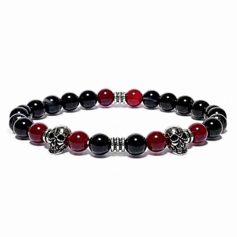 Pulseira Orixá Pedras Naturais EXÚ com Caveira Pulseira Orixá Pedras Naturais EXÚ com Caveira