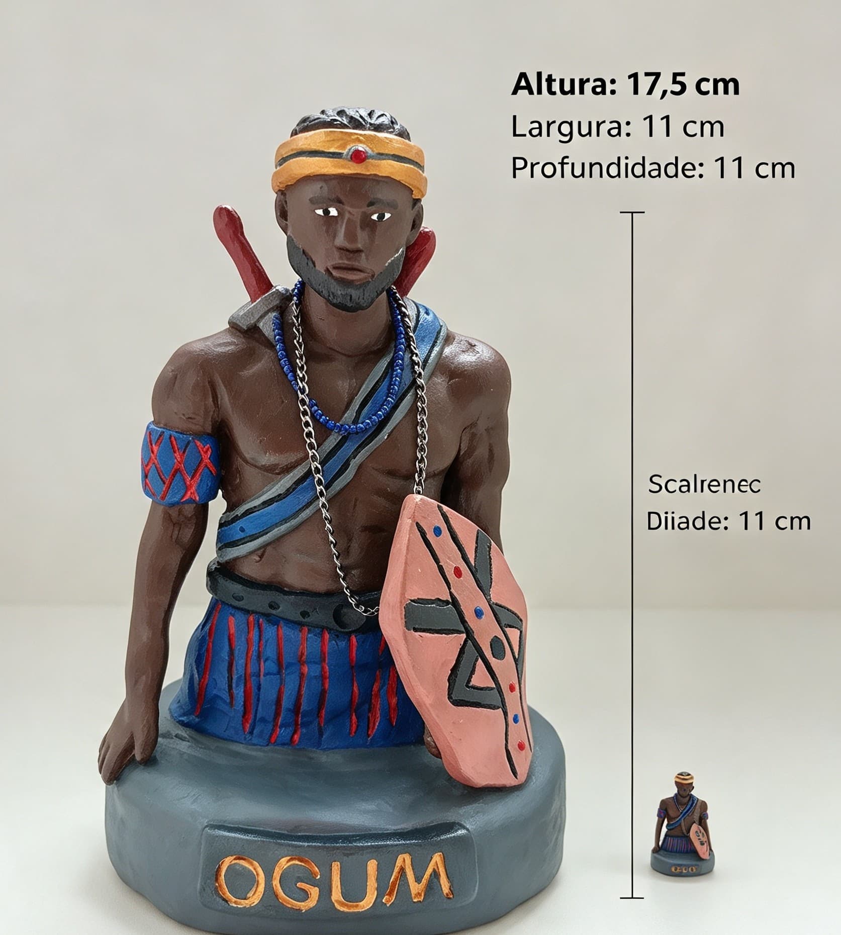 Peça única. Ogum - Busto em Cerâmica Fria Peça única. Ogum - Busto em Cerâmica Fria
