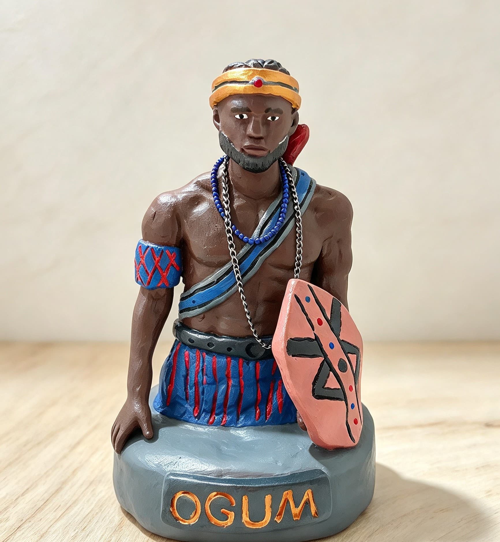 Peça única. Ogum - Busto em Cerâmica Fria Peça única. Ogum - Busto em Cerâmica Fria