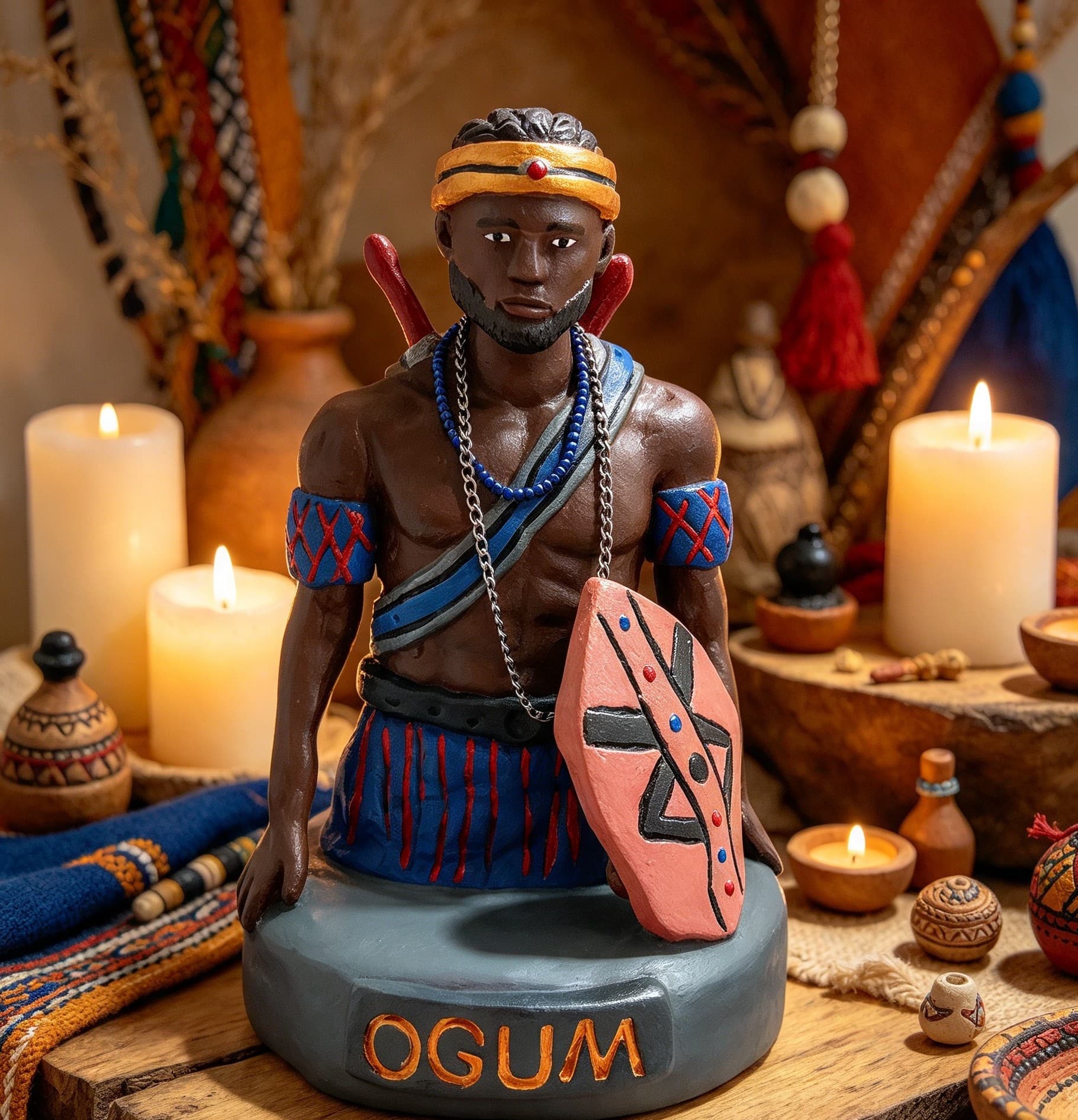 Peça única. Ogum - Busto em Cerâmica Fria Peça única. Ogum - Busto em Cerâmica Fria