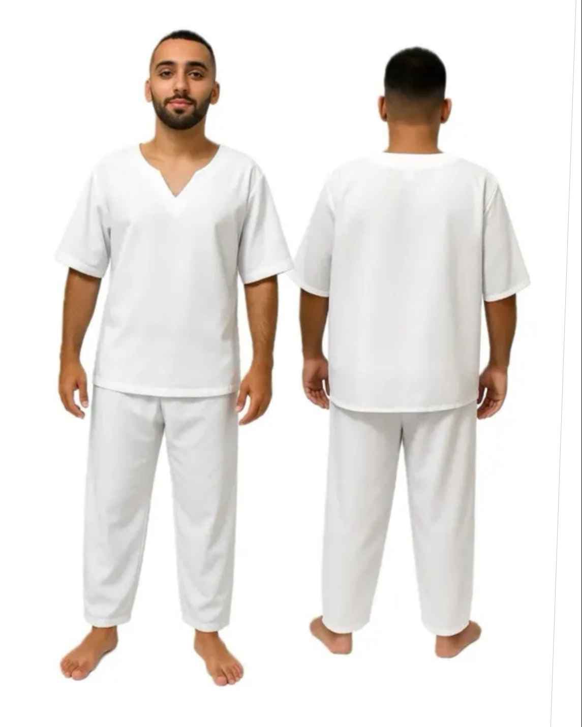 Conjunto Masculino Branco para Umbanda e Candomblé ✨