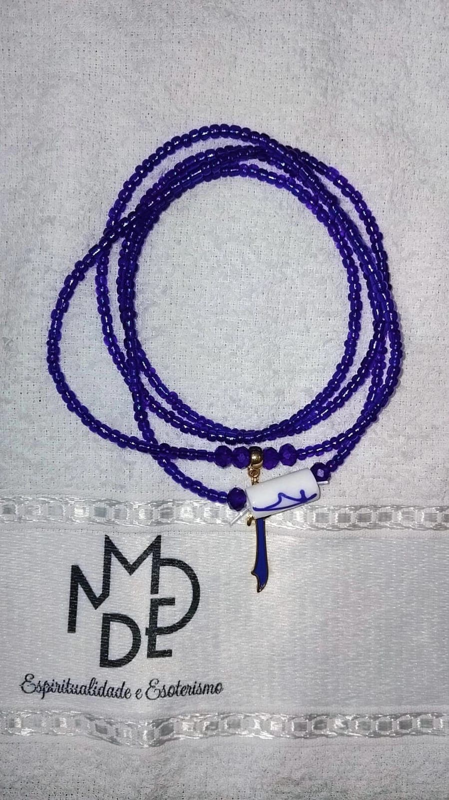 Guia/Fio de Proteção do Orixá Ogum Toda Azul com Espada Guia/Fio de Proteção do Orixá Ogum Toda Azul com Espada
