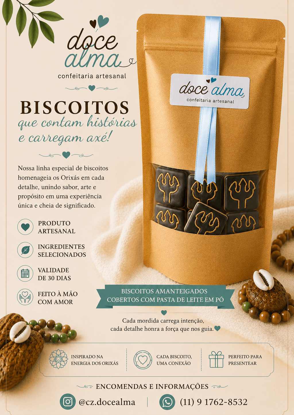 Biscoito Decorado Orixá Exu - 150g Biscoito Decorado Orixá Exu - 150g