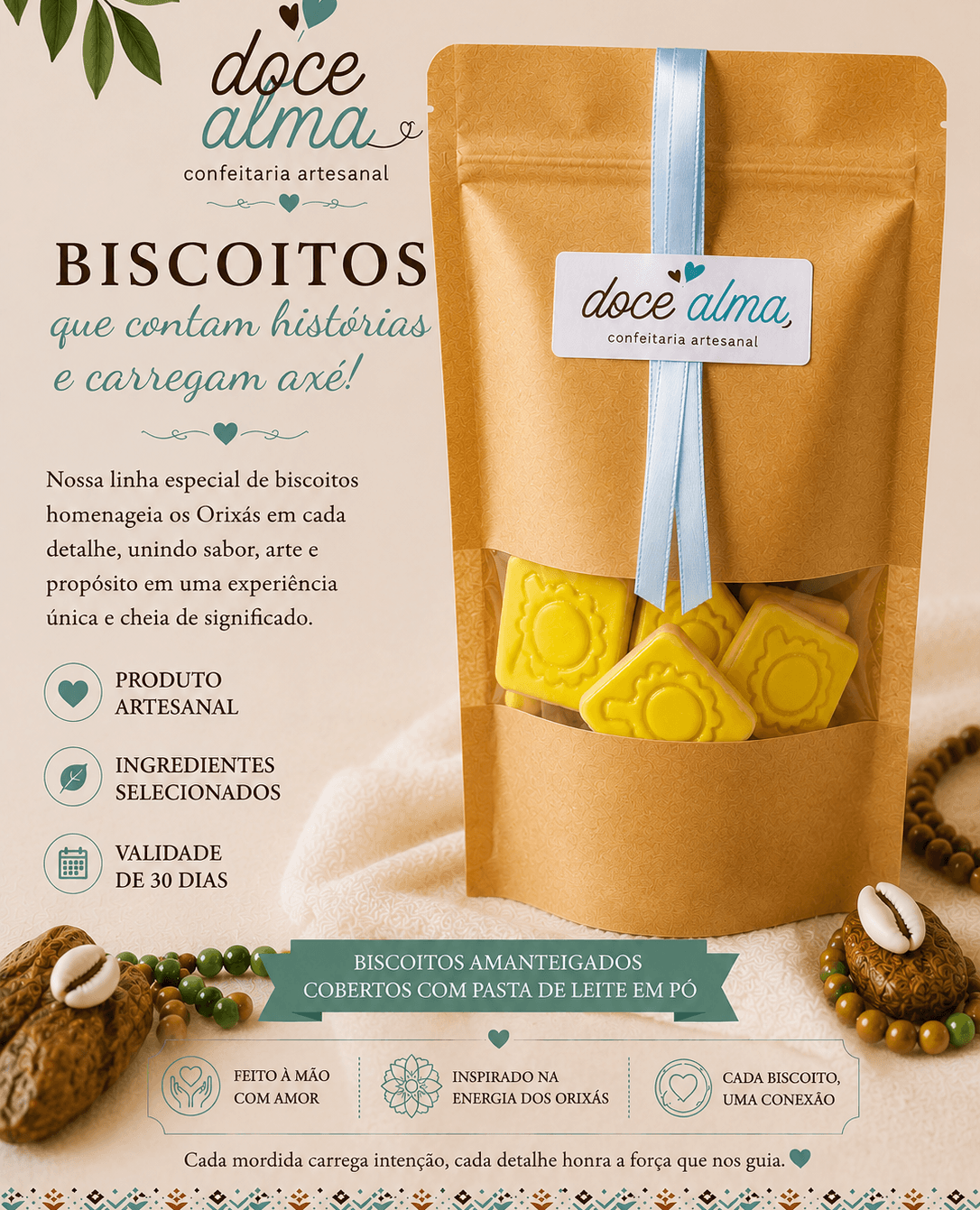 Biscoito Decorado Orixá Oxum - 150g Biscoito Decorado Orixá Oxum - 150g