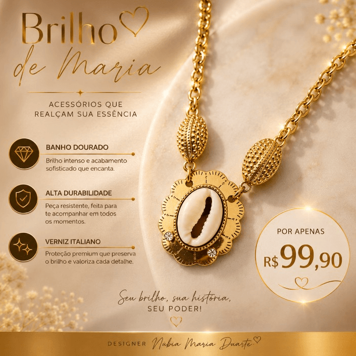 Colar de Búzios com banho dourado Colar de Búzios com banho dourado