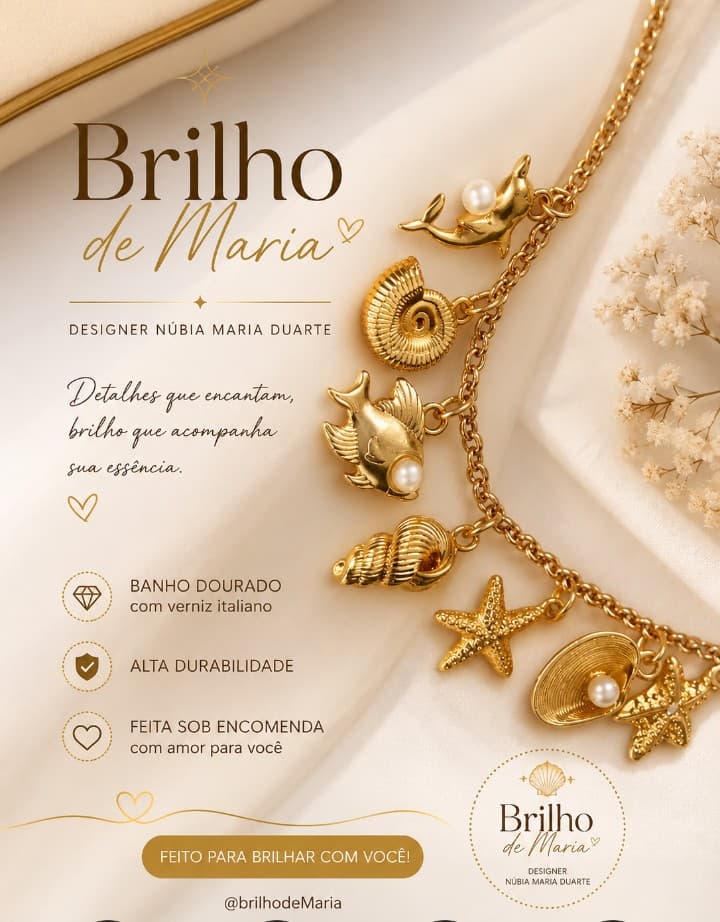 Colar de Búzios com banho dourado Colar de Búzios com banho dourado