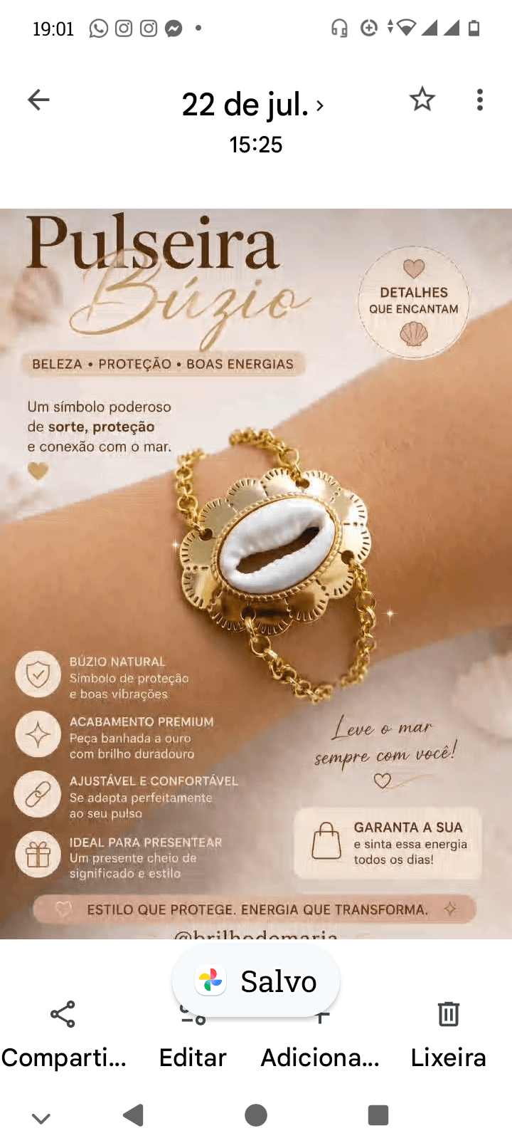 Colar de Búzios com banho dourado Colar de Búzios com banho dourado