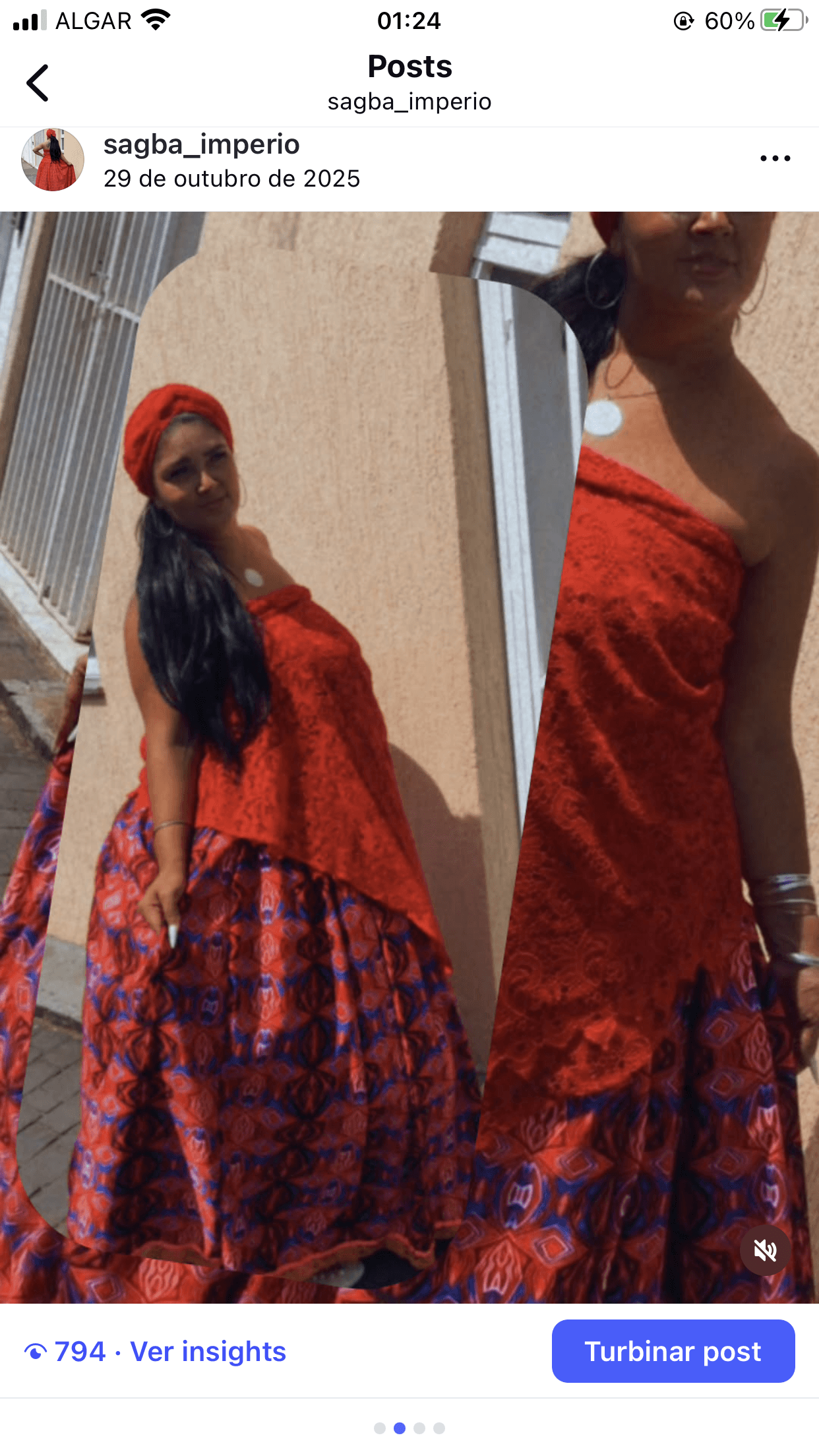 Traje pomba gira estampado Traje pomba gira estampado