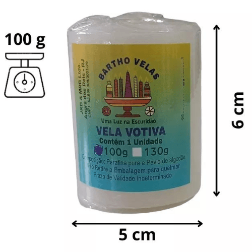 Vela Votiva Branca De 2 Dias 100g Kit 03 Unidades 100% Parafina Pura Queima Longa Atacado E Varejo Direto Da Fábrica Vela Votiva Branca De 2 Dias 100g Kit 03 Unidades 100% Parafina Pura Queima Longa Atacado E Varejo Direto Da Fábrica