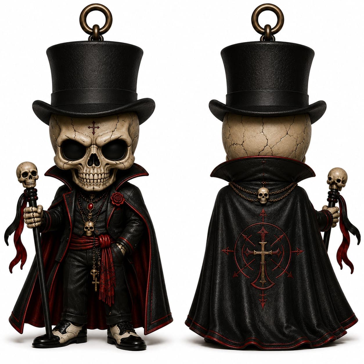 Chaveiro Exu Caveira estilo funko - Peça Artesanal Chaveiro Exu Caveira estilo funko - Peça Artesanal
