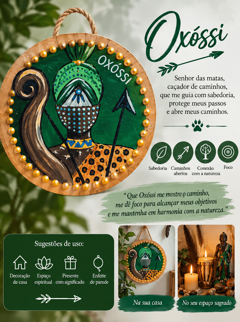 🌿 Placa Decorativa Oxóssi — Força das Matas 🌿 Placa Decorativa Oxóssi — Força das Matas