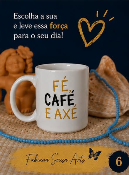 ☕ Coleção Meu Santo é Forte — Canecas de Axé ☕ Coleção Meu Santo é Forte — Canecas de Axé
