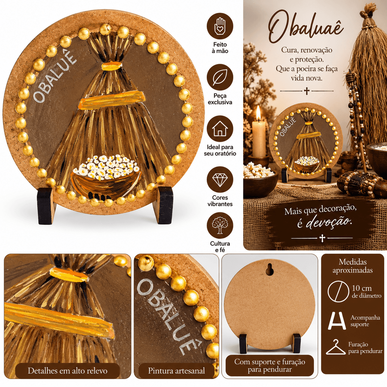 Plaquinha de Oratório – Orixás | Pintada à Mão Plaquinha de Oratório – Orixás | Pintada à Mão