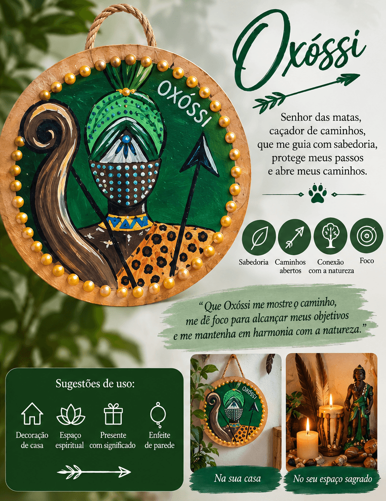 🌿 Placa Decorativa Oxóssi — Força das Matas 🌿 Placa Decorativa Oxóssi — Força das Matas