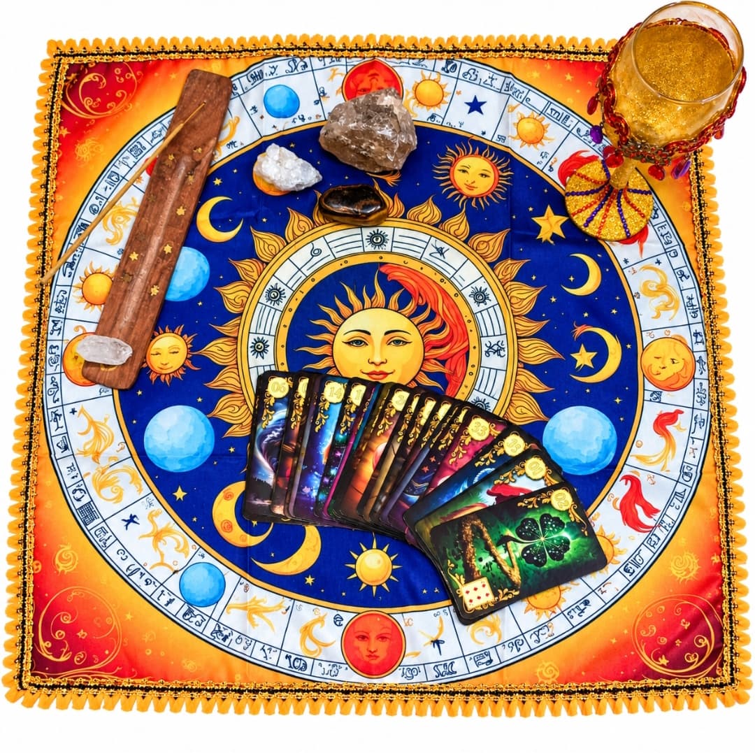 Toalha Para Tarô E Baralho Cigano 50x50cm – Mesa Mística Para Cartas E Oráculos Toalha Para Tarô E Baralho Cigano 50x50cm – Mesa Mística Para Cartas E Oráculos