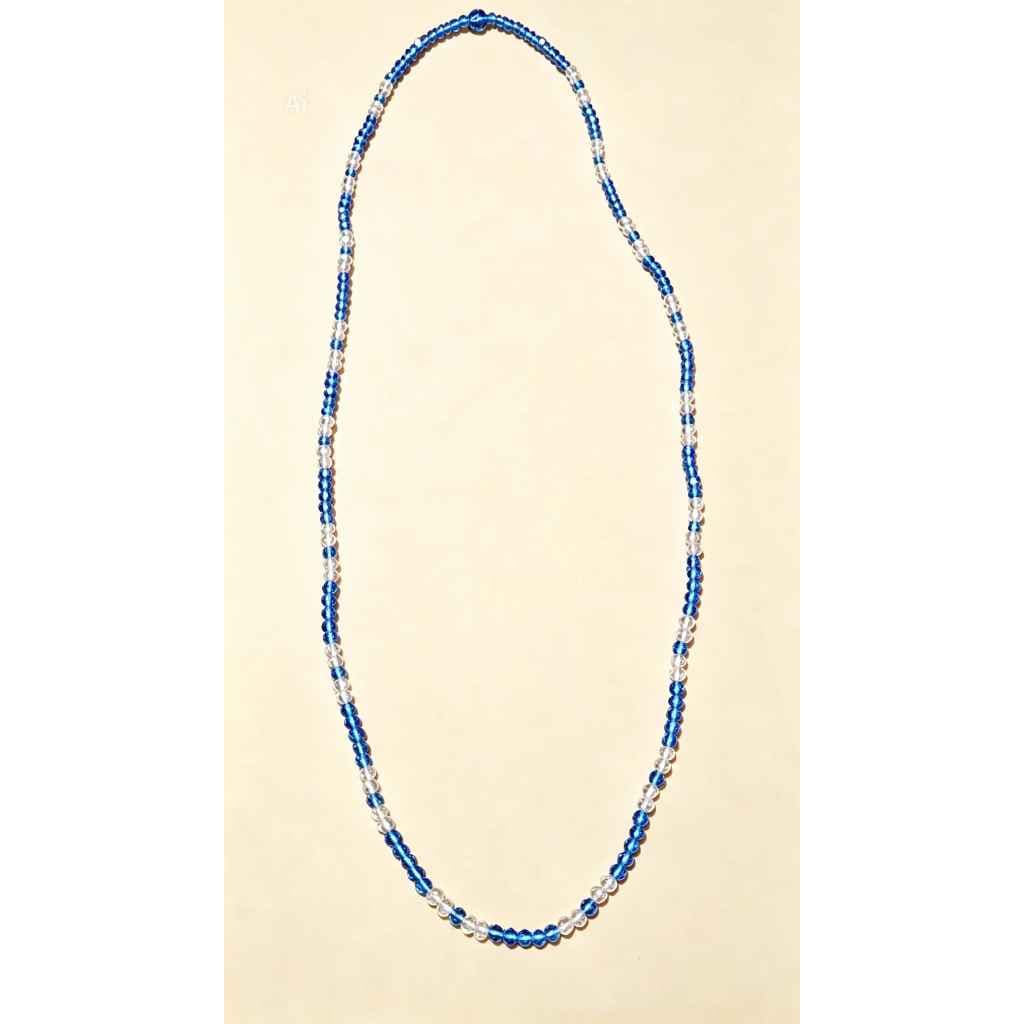Guia de Proteção de Iemanjá com Cristais e Zircônia 4 mm Azul e Transparente Guia de Proteção de Iemanjá com Cristais e Zircônia 4 mm Azul e Transparente