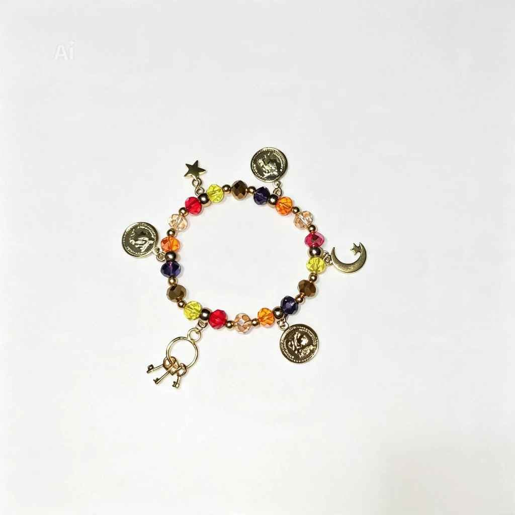 Pulseira Cigana Artesanal Personalizada com Cristais, Zircônia e Pingentes Ciganos Pulseira Cigana Artesanal Personalizada com Cristais, Zircônia e Pingentes Ciganos