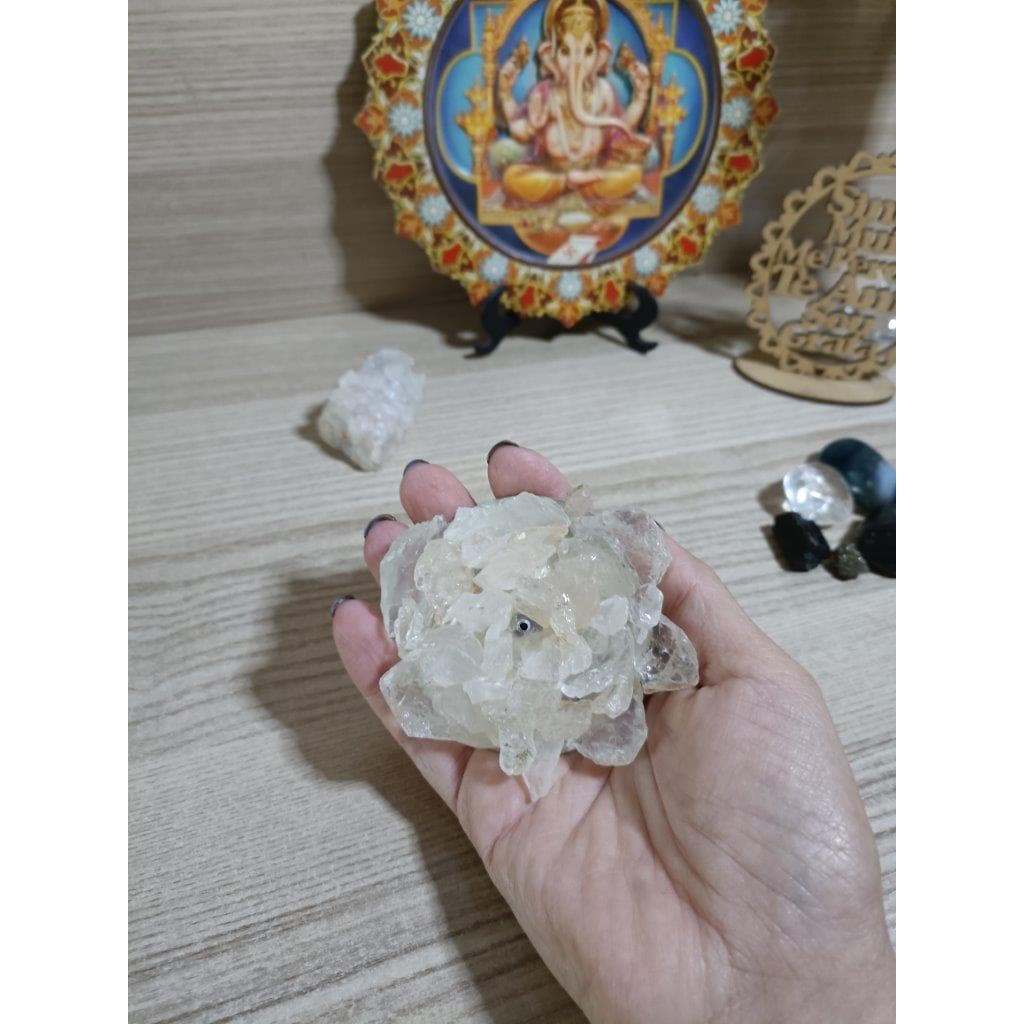Incensário Artesanal com Retalhos de Cristal Natural para Varetas Incensário Artesanal com Retalhos de Cristal Natural para Varetas