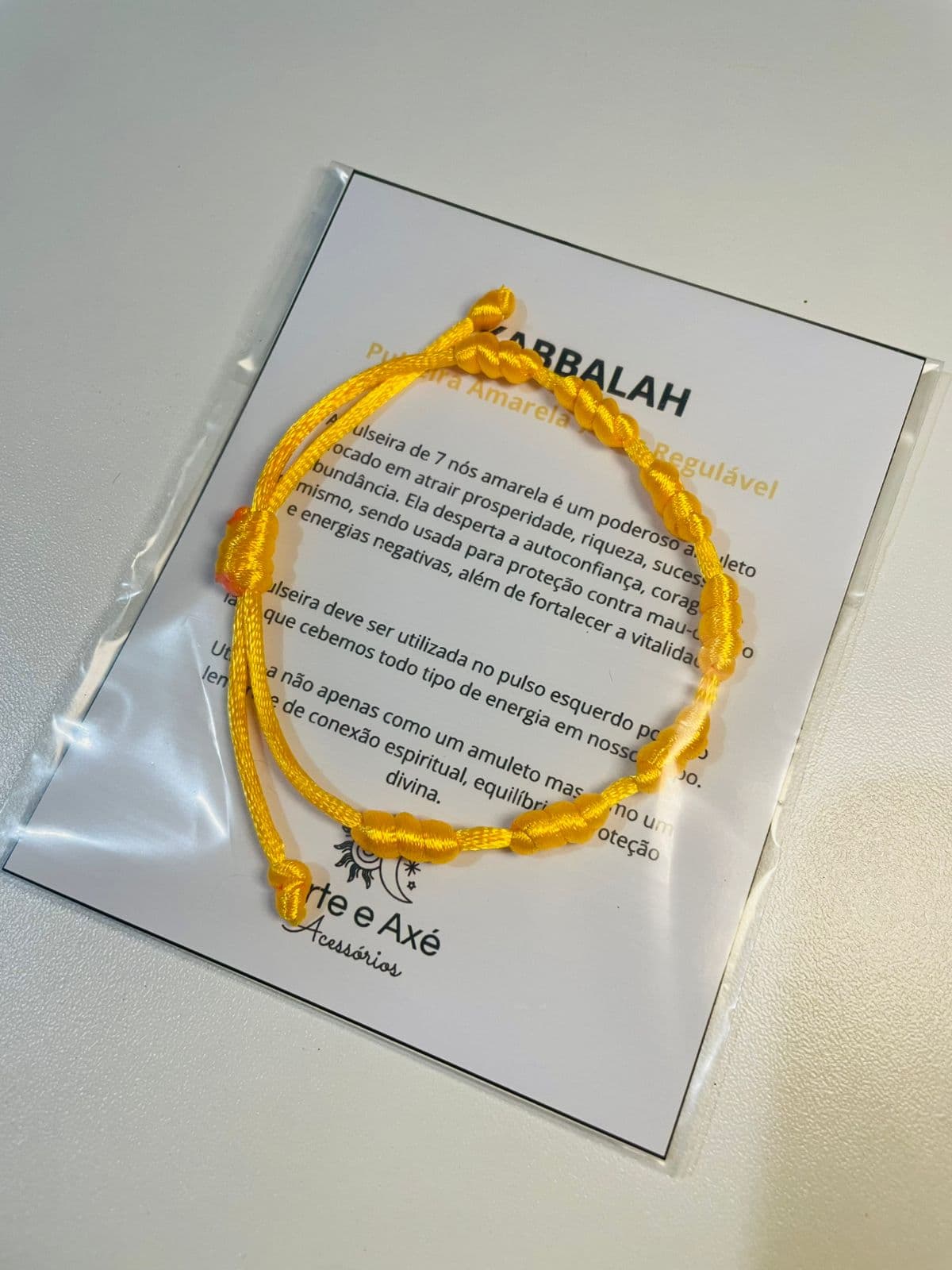 Pulseira Amarela 7 Nós Kabbalah Fio de Cetim Ajustável para Pulso Esquerdo Energia Vital Proteção Pulseira Amarela 7 Nós Kabbalah Fio de Cetim Ajustável para Pulso Esquerdo Energia Vital Proteção