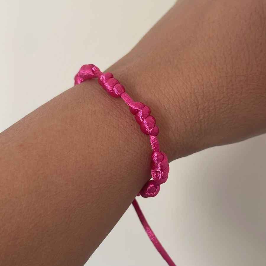 Pulseira Rosa 7 Nós Kabbalah Fio de Cetim Ajustável para Pulso Esquerdo Energia Vital Proteção Pulseira Rosa 7 Nós Kabbalah Fio de Cetim Ajustável para Pulso Esquerdo Energia Vital Proteção