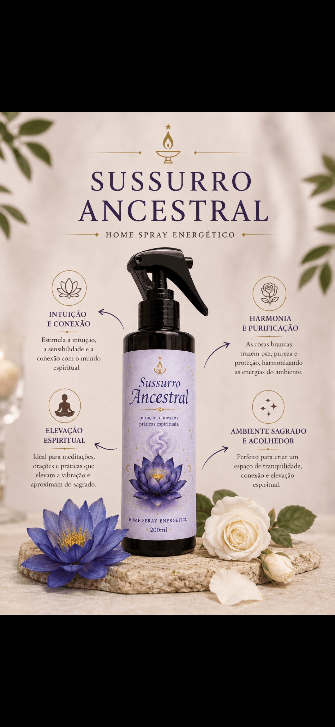Home spray ritualístico - Sussurro Ancestral Home spray ritualístico - Sussurro Ancestral