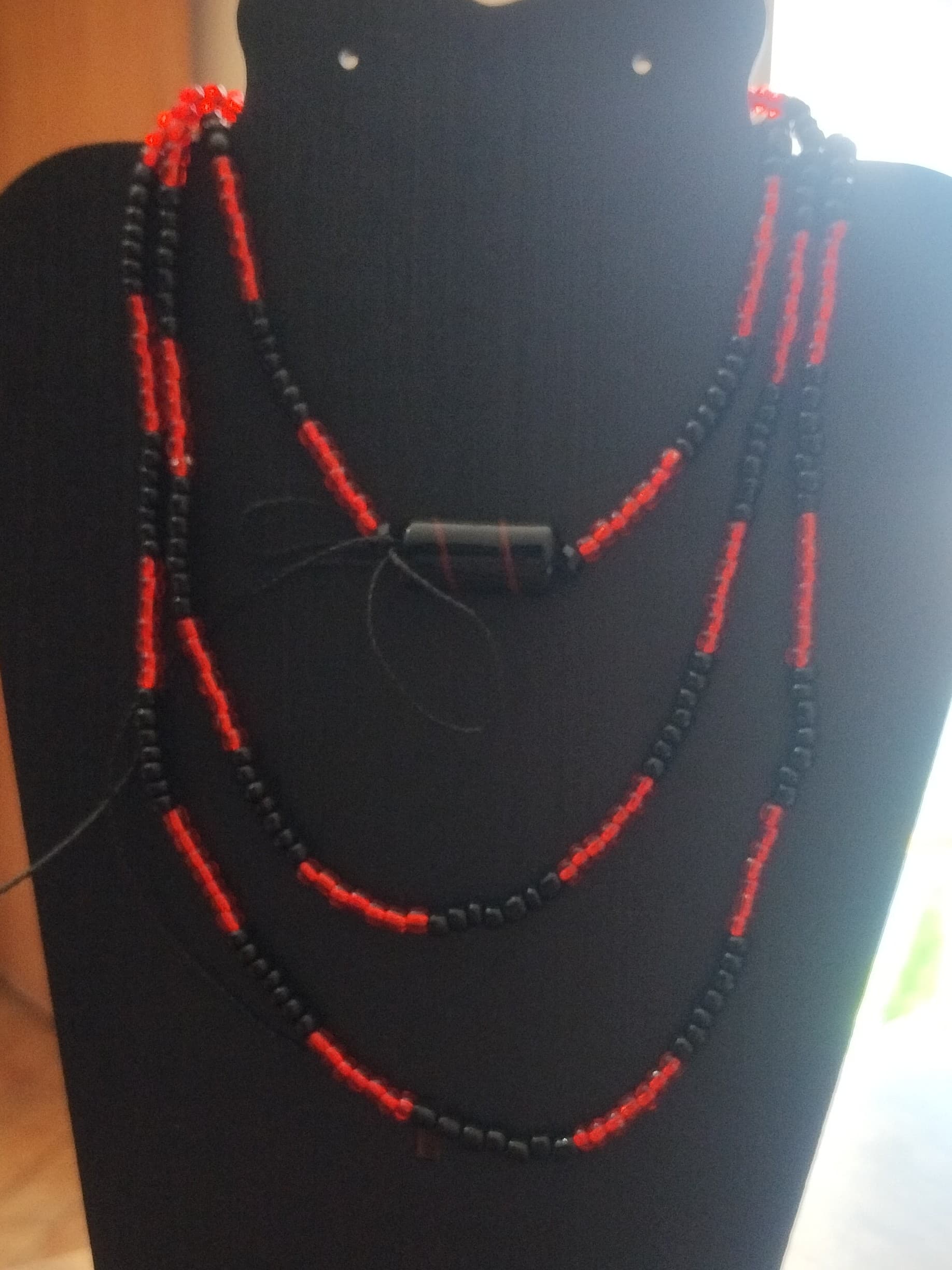 Guia / Fio de Contas na cor Preta com Vermelho - Exú 🔱 Pomba Gira 🌹 Guia / Fio de Contas na cor Preta com Vermelho - Exú 🔱 Pomba Gira 🌹