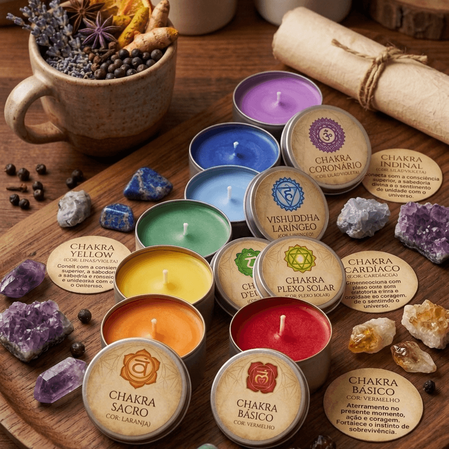 Kit vela aromática dos Chakras Kit vela aromática dos Chakras