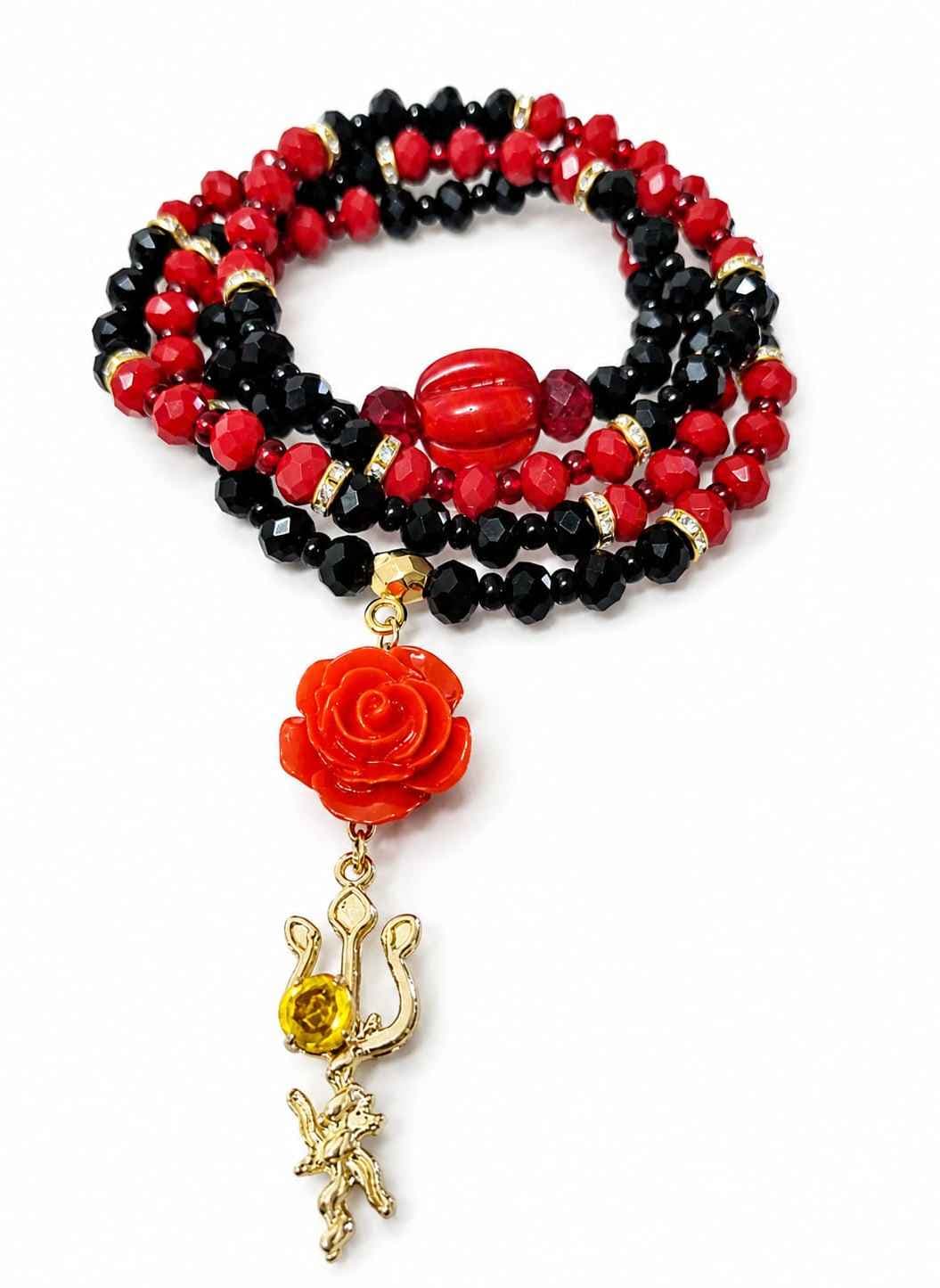 Guia de Pomba Gira Luxo | Cristais Vermelho e Preto | Feita à Mão Guia de Pomba Gira Luxo | Cristais Vermelho e Preto | Feita à Mão
