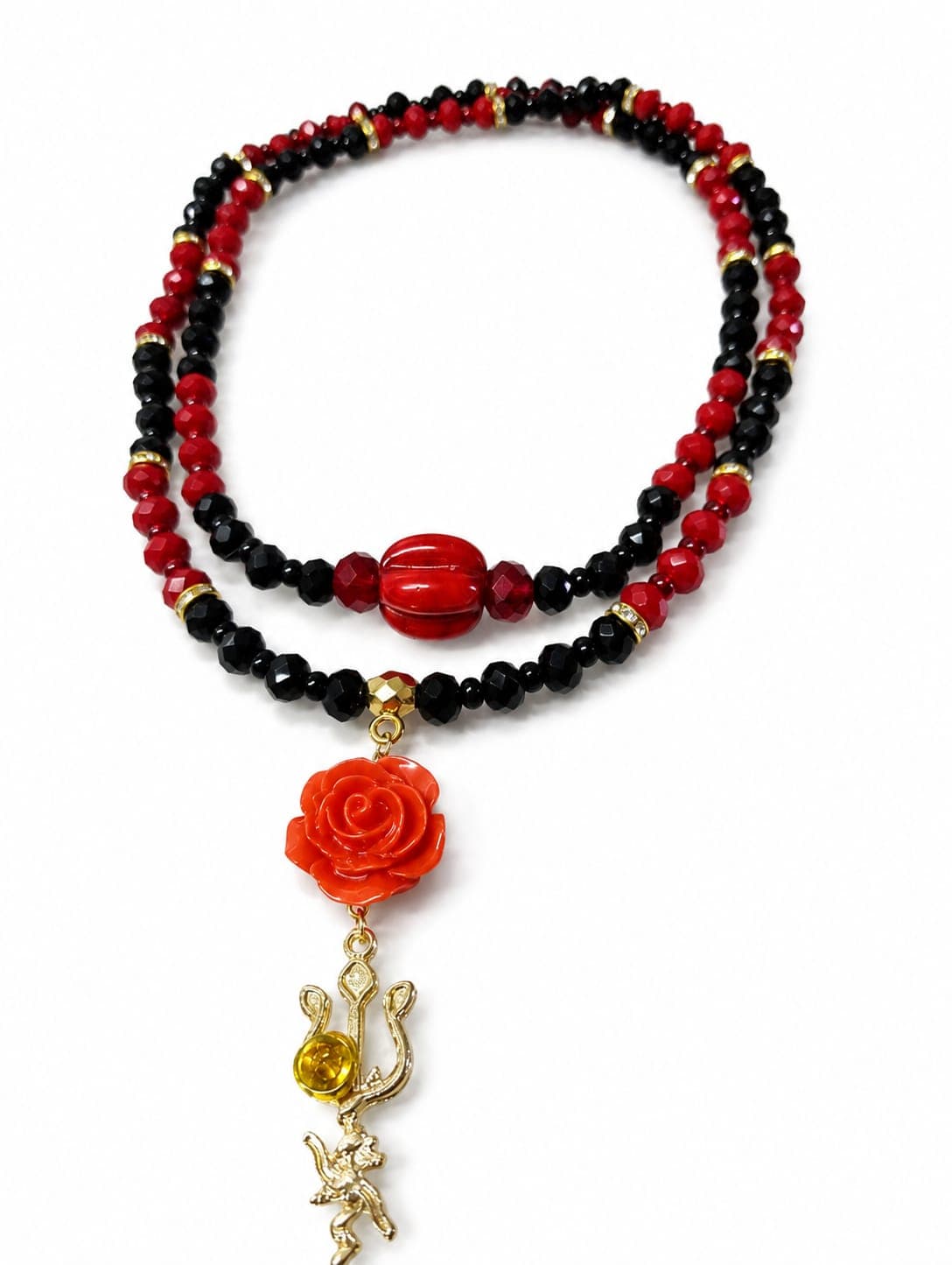 Guia de Pomba Gira Luxo | Cristais Vermelho e Preto | Feita à Mão Guia de Pomba Gira Luxo | Cristais Vermelho e Preto | Feita à Mão
