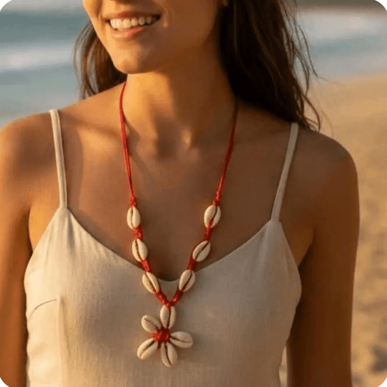 Colar Patuá de Búzios com Fio Vermelho Colar Patuá de Búzios com Fio Vermelho