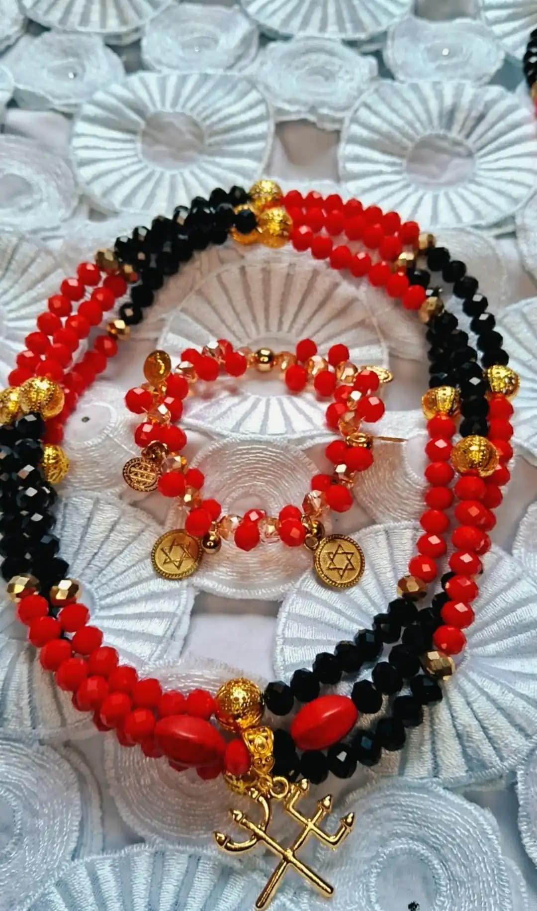 Guia de pombagira com Dourado + Pulseira Cigana Guia de pombagira com Dourado + Pulseira Cigana