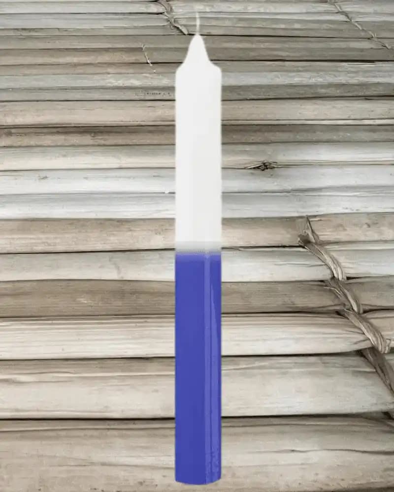 Vela Palito Branca e Azul 15 unidades