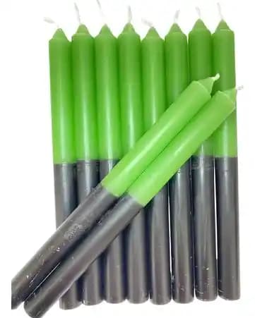 Vela Palito Verde e Preta 30 unidades 1kg