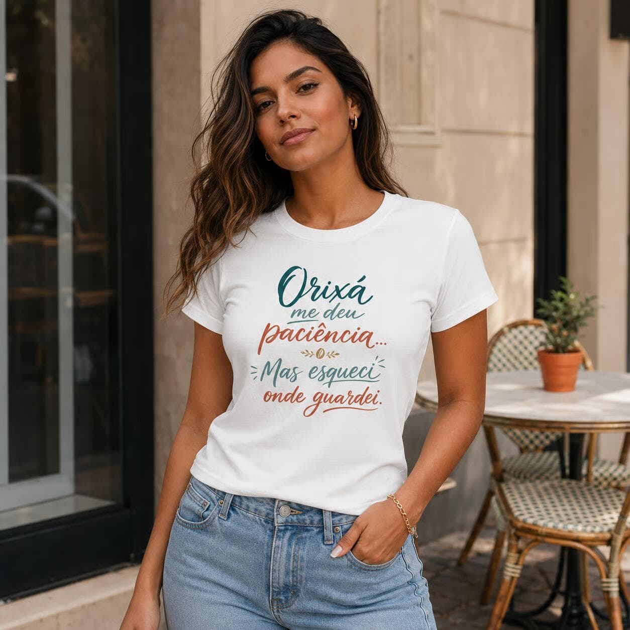Camiseta: Orixá Me Deu Paciência, Mas Esqueci Onde Guardei. Camiseta: Orixá Me Deu Paciência, Mas Esqueci Onde Guardei.