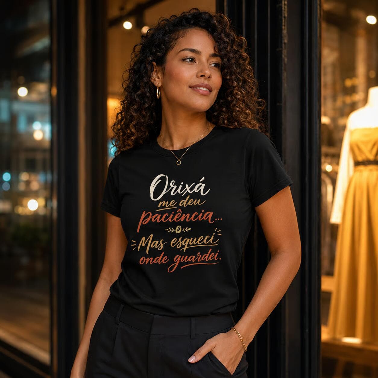 Camiseta: Orixá Me Deu Paciência, Mas Esqueci Onde Guardei. Camiseta: Orixá Me Deu Paciência, Mas Esqueci Onde Guardei.