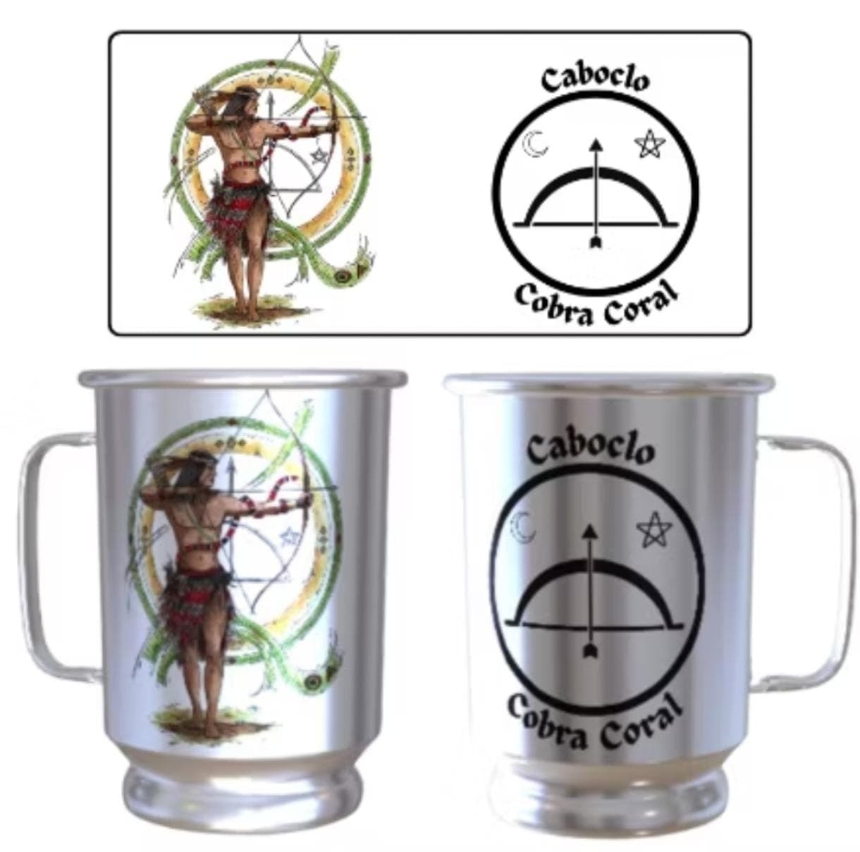 CANECA DE CABOCLOS DE ALUMINIO CANECA DE CABOCLOS DE ALUMINIO