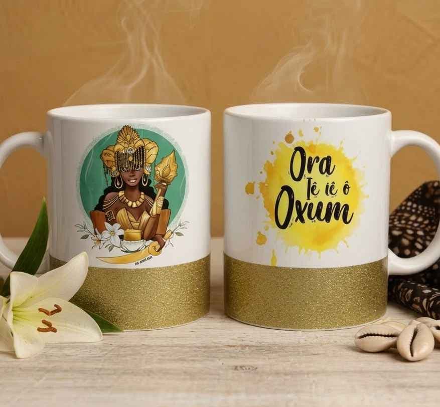 CANECA DE OXUM DE GLITTER CANECA DE OXUM DE GLITTER
