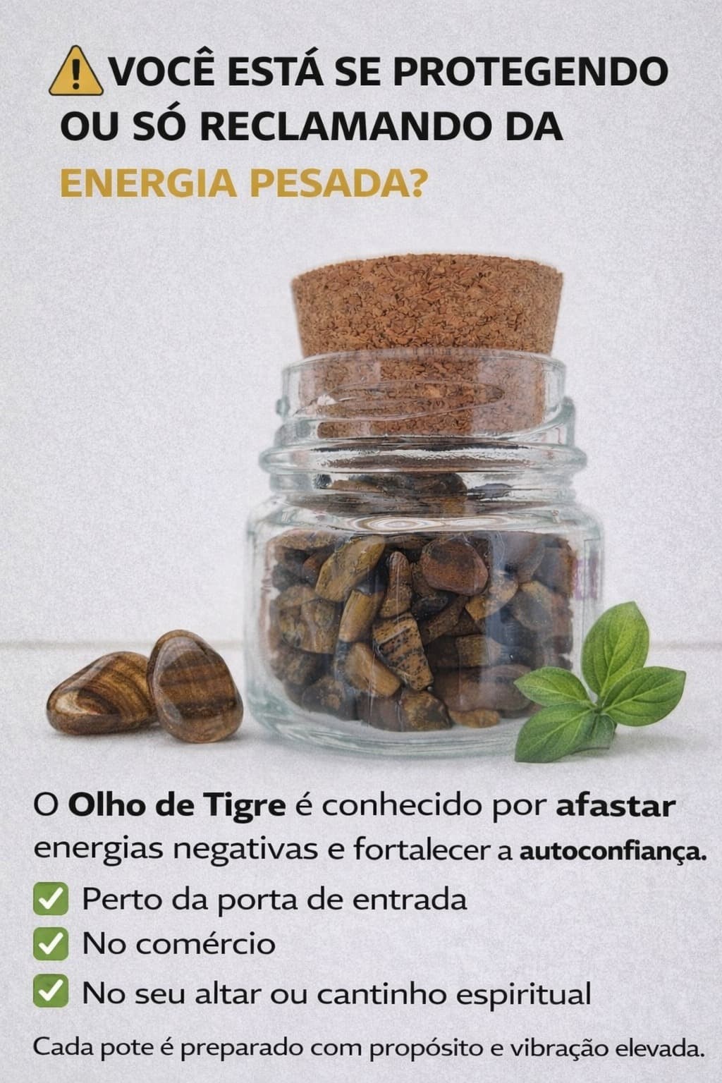 Olho de Tigre - Pote de Cristal Natural - Afasta energias negativas agindo na autoconfiança Olho de Tigre - Pote de Cristal Natural - Afasta energias negativas agindo na autoconfiança