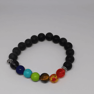 Pulseira 7 Chakras com Pedra Vulcânica – Equilíbrio, Proteção e Bem-Estar Pulseira 7 Chakras com Pedra Vulcânica – Equilíbrio, Proteção e Bem-Estar