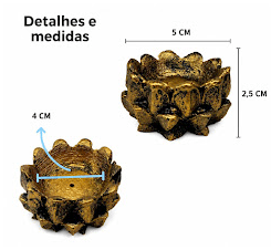 Porta incenso e castiçal 2 em 1 modelo Flor de lótus. Porta incenso e castiçal 2 em 1 modelo Flor de lótus.