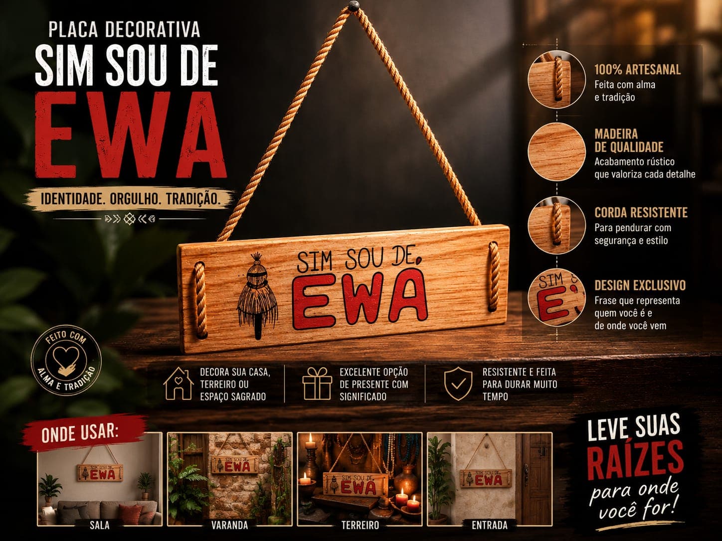 placa decorativa de ewá placa decorativa de ewá
