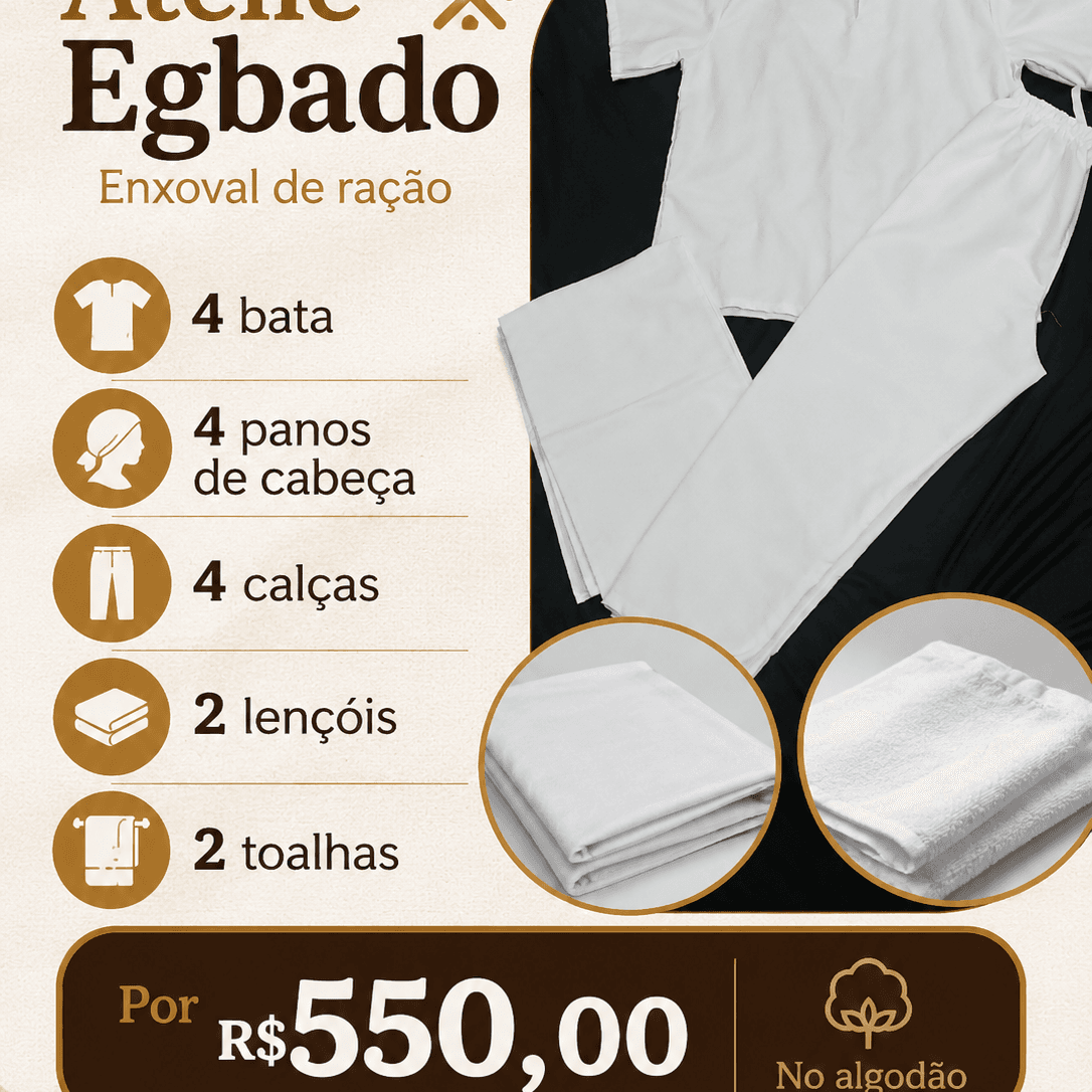 Enxoval de Ração Masculino Enxoval de Ração Masculino