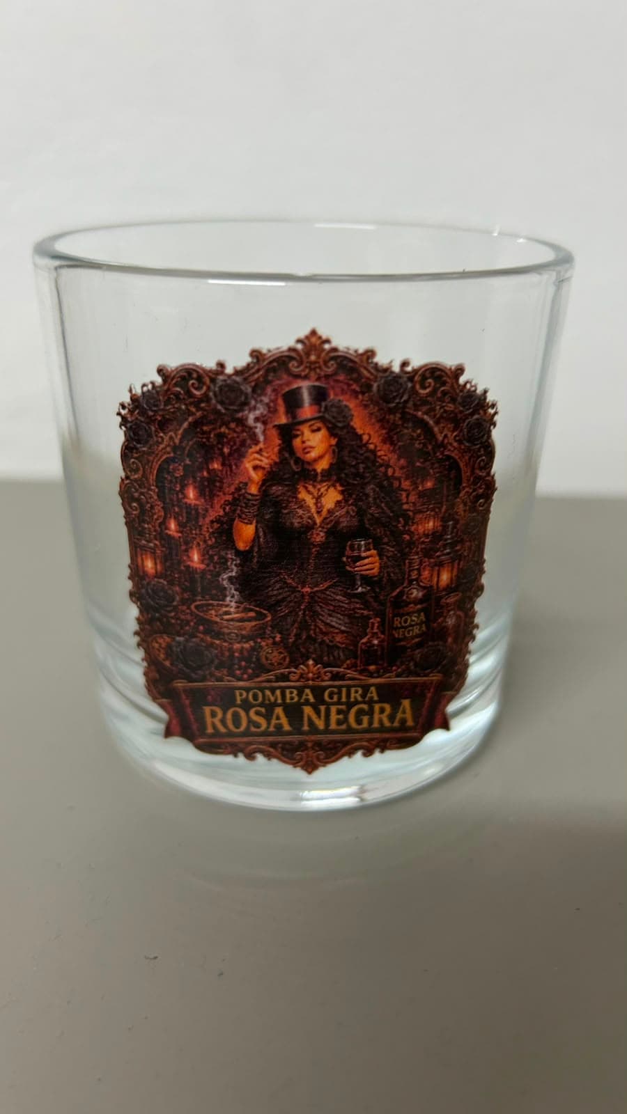 Copo whisky pomba gira - Rosa negra Copo whisky pomba gira - Rosa negra