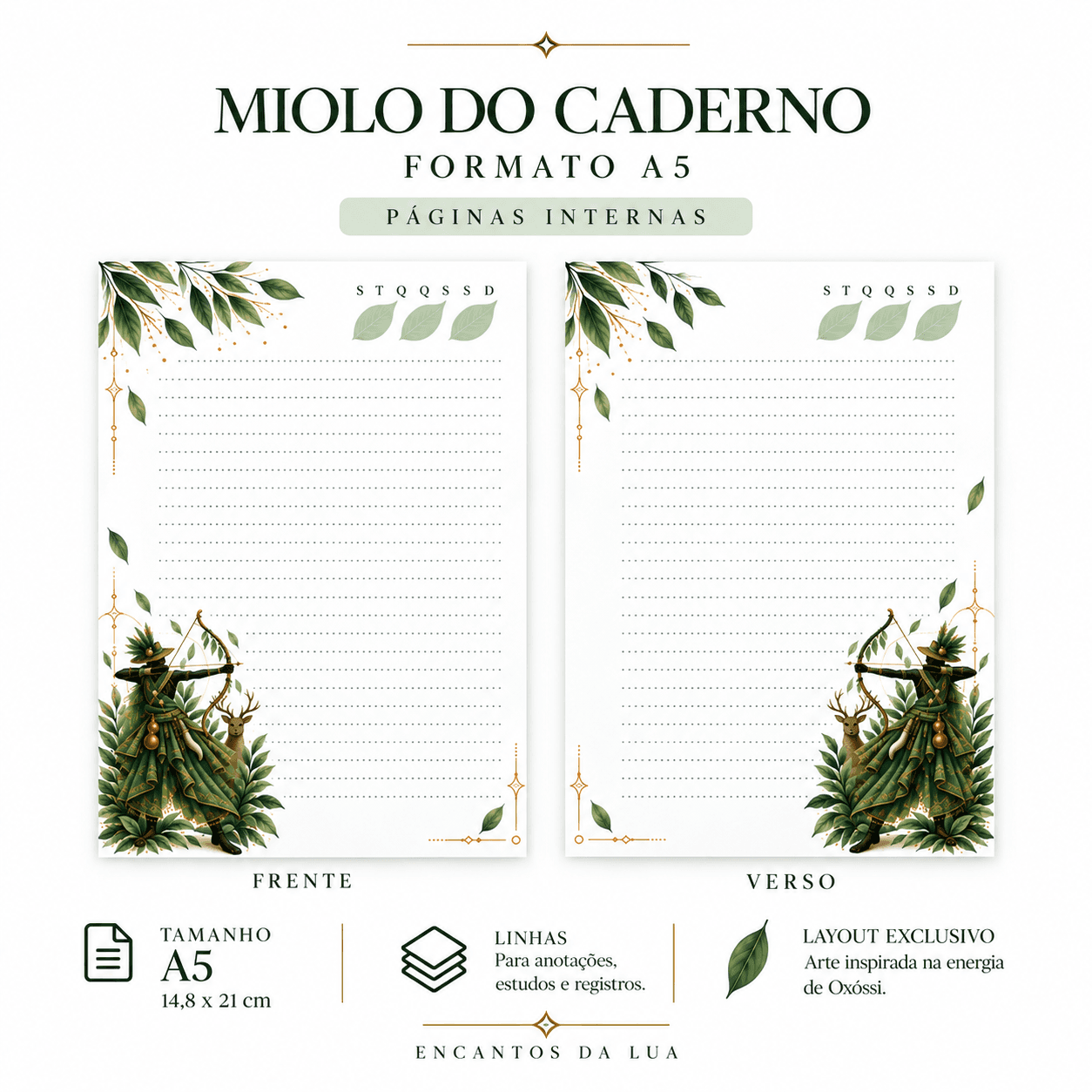 Caderno Personalizado Oxóssi A5 | Caderno de Axé – 120 Folhas Caderno Personalizado Oxóssi A5 | Caderno de Axé – 120 Folhas