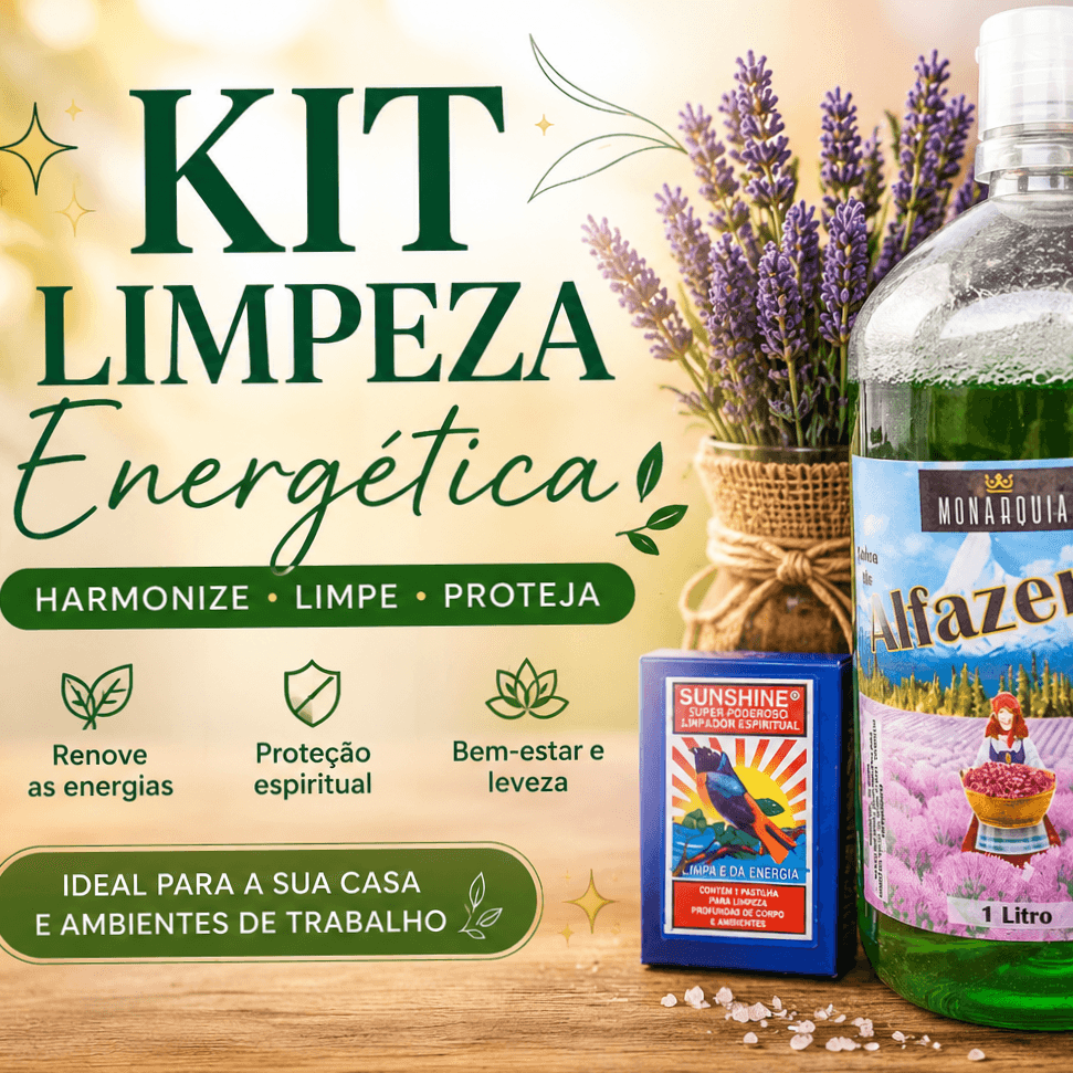 KIT LIMPEZA ENERGÉTICA COM ALFAZEMA DE 1L E ANIL WAGI KIT LIMPEZA ENERGÉTICA COM ALFAZEMA DE 1L E ANIL WAGI