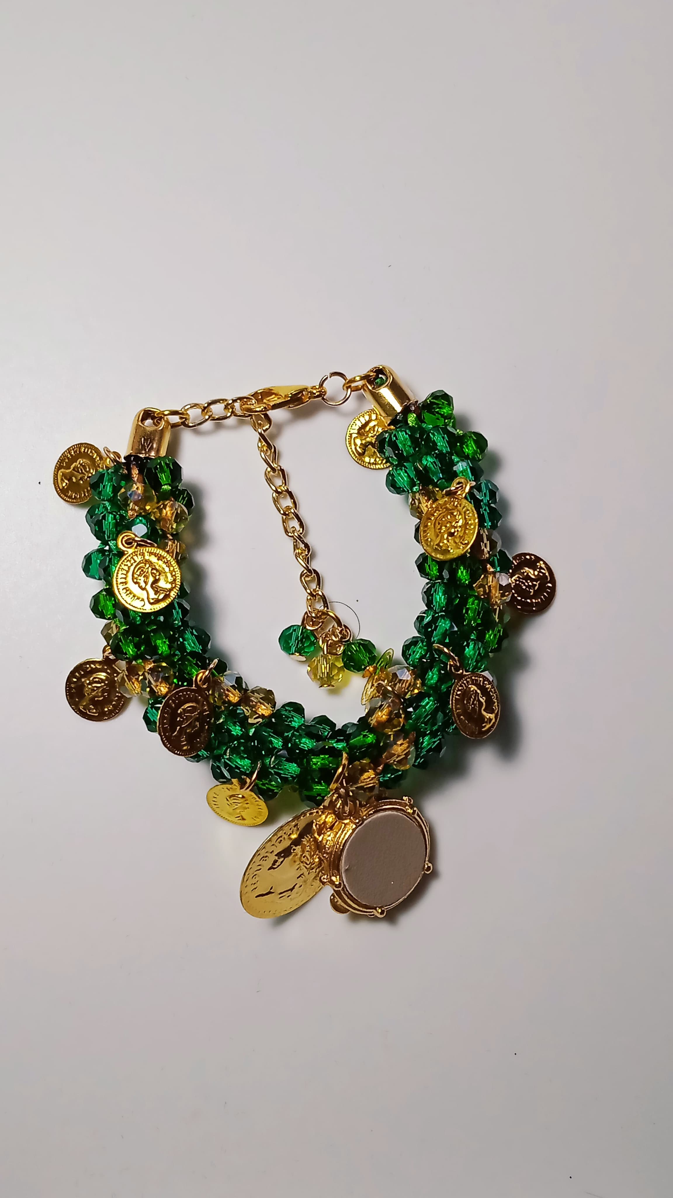 Pulseira e Brinco Flor Cigana Esmeralda Pulseira e Brinco Flor Cigana Esmeralda
