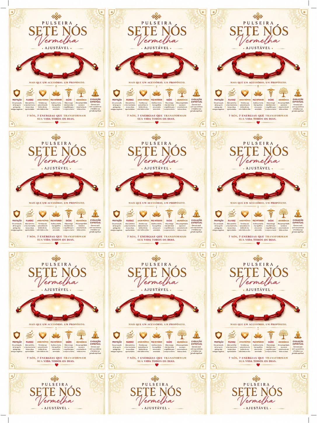 Pulseira 7 nos vermelha Pulseira 7 nos vermelha