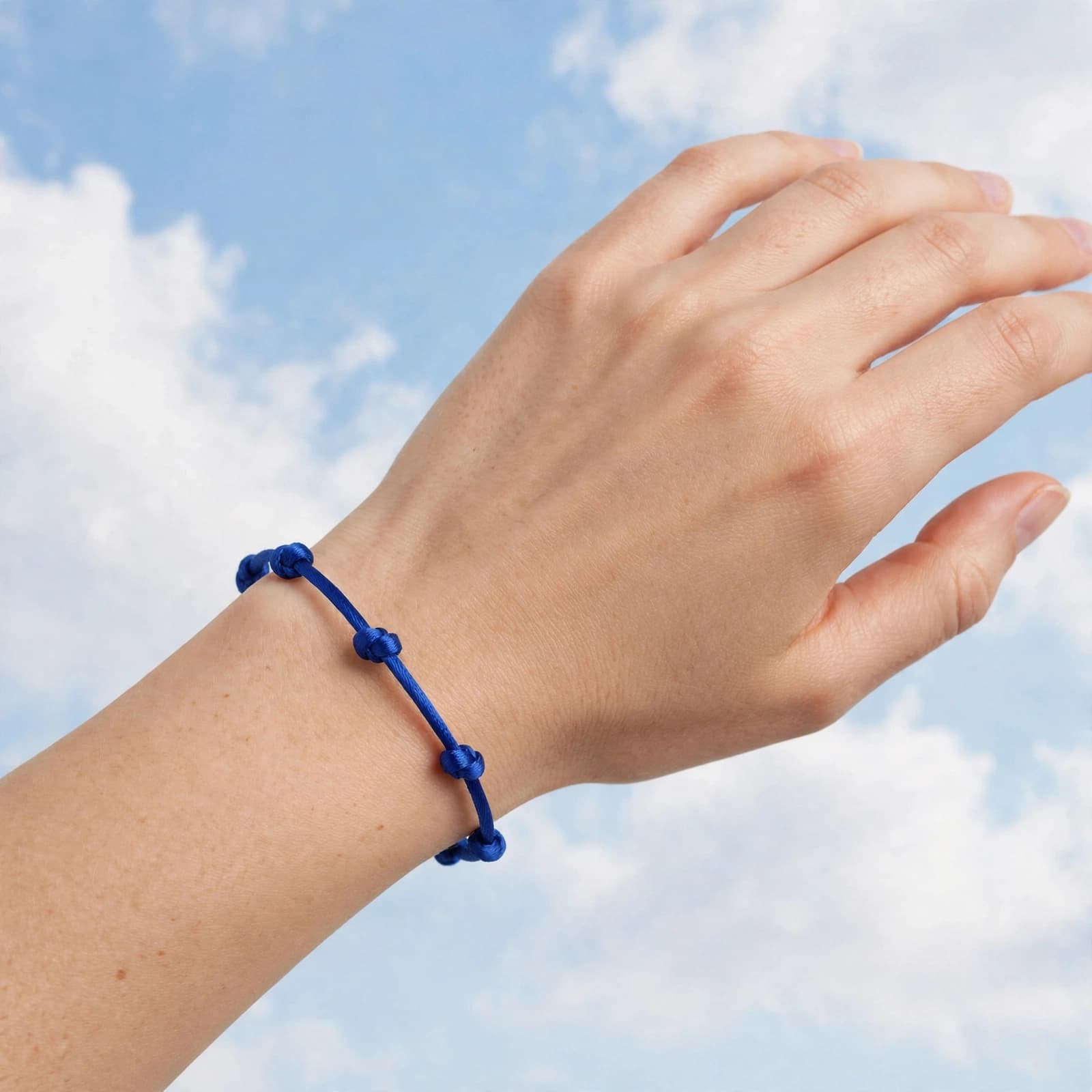 Pulseira 7 nós Azul Royal da Kabbalah com fecho macramé ajustável Pulseira 7 nós Azul Royal da Kabbalah com fecho macramé ajustável