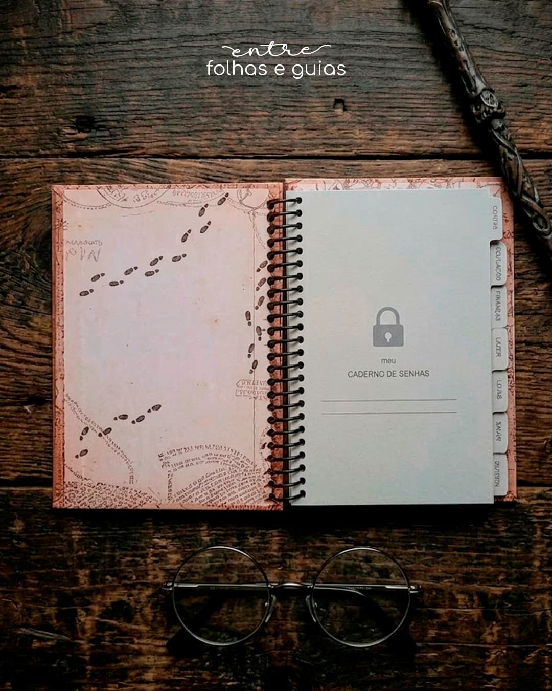 Caderno de Senhas com Divisórias por Tema Caderno de Senhas com Divisórias por Tema